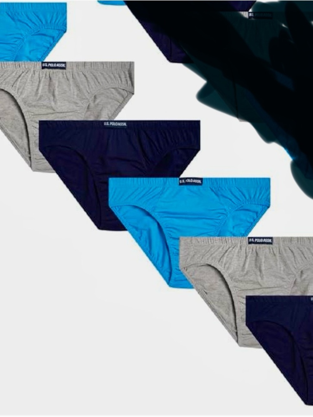 6 fun to wear U.S. Polo Assn. Men's Briefs Pack in Blue Navy Gray bikinis 🩲